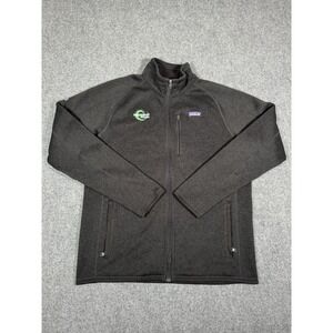 Patagonia Better Sweater Black Fleece Jacket Full Zip Pockets Mens Large Logo